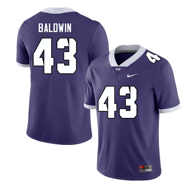Men #43 Blake Baldwin TCU Horned Frogs College Football Jerseys Sale-Purple - Click Image to Close